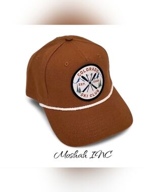 COLORADO SKI CLUB Mad Engine Men Cap Hat Brown Adjustable Snapback